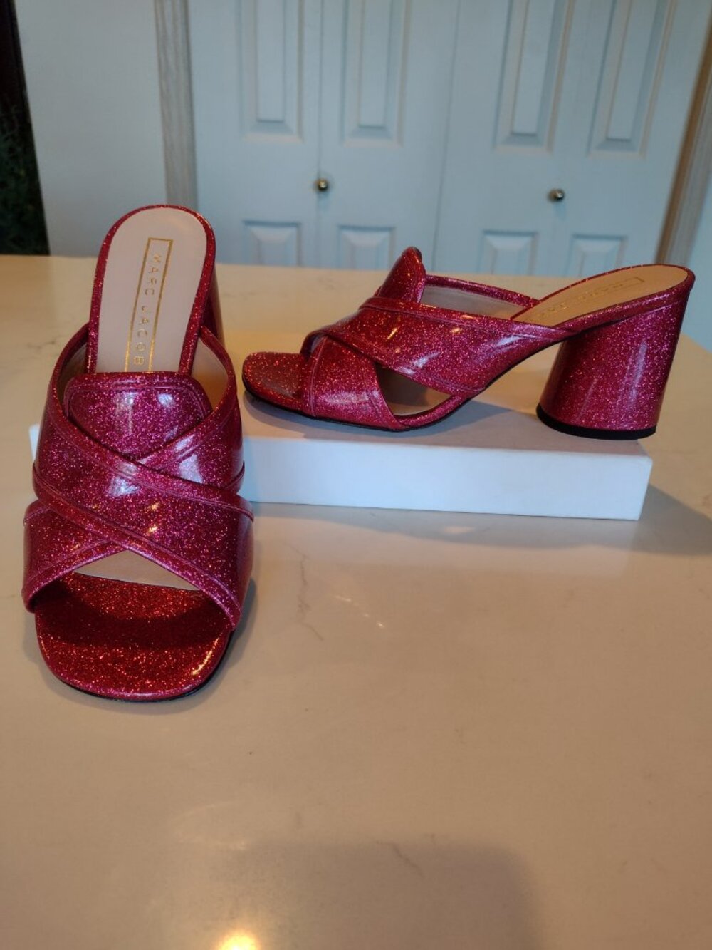 Marc Jacobs - Leather Pink Glitter Mule